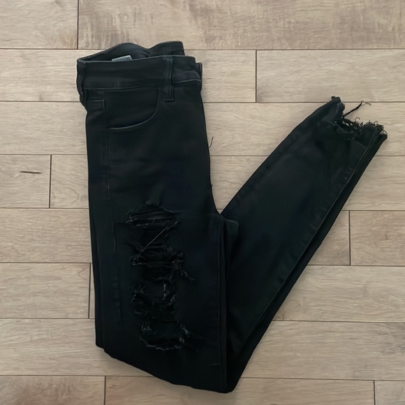 American Eagle Black Ne(x)t Level Stretch Ripped Hi-Rise Jegging - Picture 3 of 3